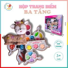 Hộp đồ chơi làm đẹp trang điểm 3 tầng cho bé hình chú nai dễ thương 9194 peekaboo toys