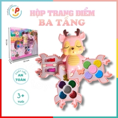 Hộp đồ chơi làm đẹp trang điểm 3 tầng cho bé hình chú nai dễ thương peekabootoys