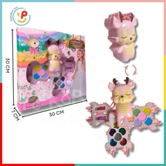 Hộp đồ chơi làm đẹp trang điểm 3 tầng cho bé hình chú nai dễ thương peekabootoys