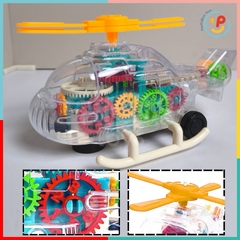 Đồ chơi máy bay Gear trong suốt có đèn và nhạc chất liệu cao cấp 183-1 PeeKaPaw Toys