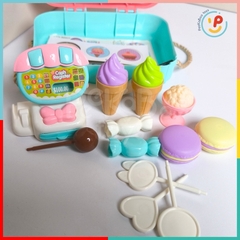 Đồ chơi vali có quai xách tiệm kem ốc quế bánh maccaron máy siêu thị 5007 PeeKaPaw