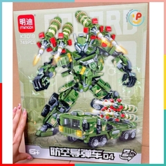 Đồ chơi lắp ráp xếp hình robot biến hình xe hoả tiễn 749 mảnh K3019 PeeKaPaw Toys