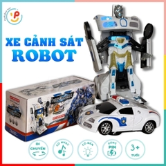 Đồ chơi xe cảnh sát biến hình robot có đèn âm thanh 8990 Peekapaw Toys