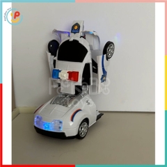 Đồ chơi xe cảnh sát biến hình robot có đèn âm thanh 8990 Peekapaw Toys