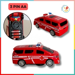 Đồ chơi xe cứu thương biến hình robot dùng pin có đèn âm thanh 9911 PeeKaPaw Toys