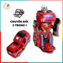 Đồ chơi xe cứu thương biến hình robot dùng pin có đèn âm thanh 9911 PeeKaPaw Toys