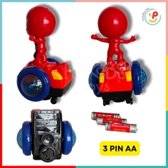 Đồ chơi siêu nhân người nhện Spiderman đứng ván cân bằng có nhạc đèn 17068 PeeKaPaw Toys