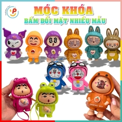 Móc khoá xoay mặt đồ chơi vô tri nhiều mẫu Shin chan Doremon Kuromi PeeKaPaw Toys