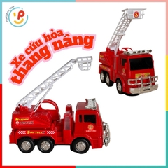 Xe cứu hoả xe cứu hộ xe thang nâng chạy pin 25cm màu đỏ 175-B2 PeeKaPaw Toys