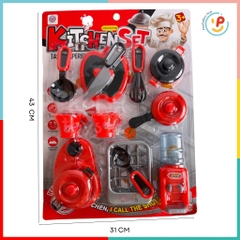 Đồ chơi vỉ dụng cụ nhà bếp màu đỏ Kitchen Set 7582 PeeKaPaw Toys