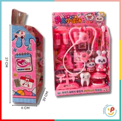 Đồ chơi Peekaboo Toys vỉ bé tập làm nha sĩ dụng cụ khám bệnh có y tá thỏ 333-611