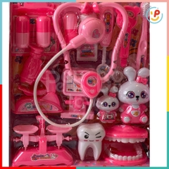 Đồ chơi Peekaboo Toys vỉ bé tập làm nha sĩ dụng cụ khám bệnh có y tá thỏ 333-611