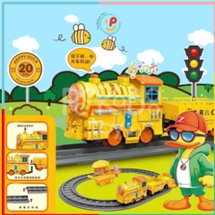 Đồ chơi lắp ráp đường ray đoàn Tàu hỏa Happy Duck 9916 PeeKaPaw Toys
