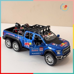 Đồ chơi mô hình xe Jeep Red Bull chở xe mô tô 23cm chất liệu hợp kim cao cấp có pin có đèn và âm thanh PeeKaPaw