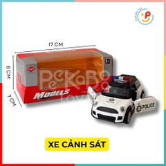 Đồ chơi xe cứu hoả - xe cảnh sát 17cm chất liệu hợp kim chạy trớn có đèn và âm thanh 998-7A