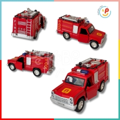 Đồ chơi xe cứu hoả - xe cảnh sát 17cm chất liệu hợp kim chạy trớn có đèn và âm thanh 998-7A