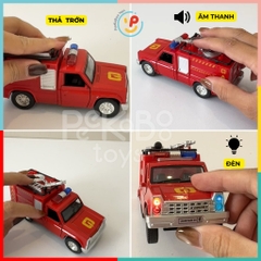 Đồ chơi xe cứu hoả - xe cảnh sát 17cm chất liệu hợp kim chạy trớn có đèn và âm thanh 998-7A
