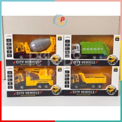Đồ chơi xe công trình chạy trớn có âm thanh có thể mở cửa kéo đầu xe Peekapaw Toys