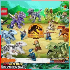 Trọn bộ 4 hộp Đồ Chơi Lắp Ráp Thế giới khủng long 110-119 mảnh PeeKaPaw Toys OBM 9046