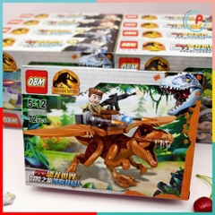 Trọn bộ 4 hộp Đồ Chơi Lắp Ráp Thế giới khủng long 110-119 mảnh PeeKaPaw Toys OBM 9046