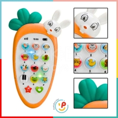 Đồ Chơi Điện Thoại Cà Rốt Miniu Cho Bé 162-32 Có Nhạc, Đèn & Hình Thú Đáng Yêu Peekapaw Toys