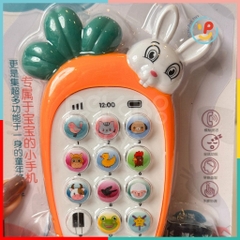 Đồ Chơi Điện Thoại Cà Rốt Miniu Cho Bé 162-32 Có Nhạc, Đèn & Hình Thú Đáng Yêu Peekapaw Toys