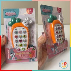 Đồ Chơi Điện Thoại Cà Rốt Miniu Cho Bé 162-32 Có Nhạc, Đèn & Hình Thú Đáng Yêu Peekapaw Toys
