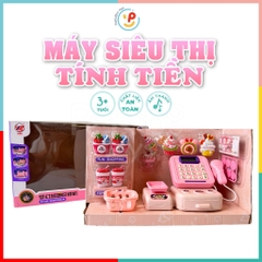 Đồ Chơi Máy Tính Siêu Thị Mini Màu Hồng Có Đèn Nhạc, Giỏ Mua Sắm & Phụ Kiện 222-161 PeeKaPaw Toys