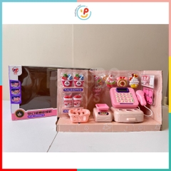 Đồ Chơi Máy Tính Siêu Thị Mini Màu Hồng Có Đèn Nhạc, Giỏ Mua Sắm & Phụ Kiện 222-161 PeeKaPaw Toys