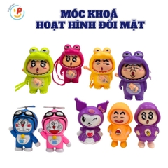 Móc khoá xoay mặt đồ chơi vô tri nhiều mẫu Shin chan Doremon Kuromi PeeKaPaw Toys