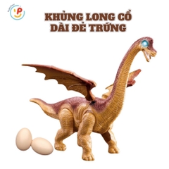 Đồ chơi Khủng Long Cổ Dài Đẻ Trứng có đèn LED và ÂM THANH Electric Jurrasic World 890A PeeKaPaw Toys