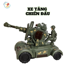 Đồ chơi xe tăng chiến đấu dùng pin có nhạc và đèn 9026 PeeKaPaw Toys