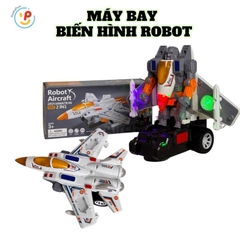Đồ chơi máy bay chiến đấu biến hình Robot dùng pin có đèn và âm thanh 388-61 PeeKaPaw Toys