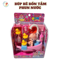 Đồ chơi búp bê bồn tắm PeeKaPaw có thể PHUN NƯỚC dùng pin kệ nhà tắm đồ chơi nhà tắm 1368
