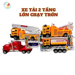 Đồ chơi mô hình xe tải lớn 2 tầng chạy trớn chở xe ô tô xe cẩu 55 cm 331 PeeKaPaw Toys
