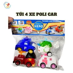 Đồ chơi Túi 4 Xe Mô Hình Robocar Poli Chạy Trớn 868-14 Peekapaw Toys
