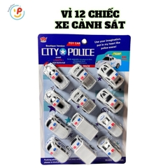 Đồ chơi vỉ 12 chiếc xe cảnh sát xe cứu thương chạy trớn 225-7716A PeeKaPaw