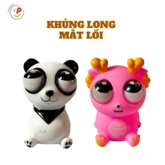 Đồ chơi thú bóp xả stress chất liệu nhựa dẻo khủng long mắt lồi gấu trúc panda mắt lồi PeeKaPaw Toys