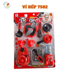 Đồ chơi vỉ dụng cụ nhà bếp màu đỏ Kitchen Set 7582 PeeKaPaw Toys