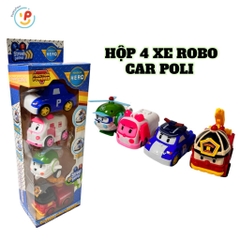 Hộp 4 xe RoboCar Poli mô hình xe đồ chơi chạy trớn 868 - 15 PeeKaPaw Toys