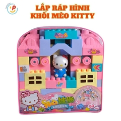 Túi lắp ráp lâu đài Mèo Hello Kitty 53 mảnh 1088-186 PeeKaPaw Toys