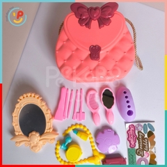 Vali đồ chơi có quai xách phụ kiện làm đẹp làm tóc cho công chúa búp bê 204 PeeKaPaw Toys