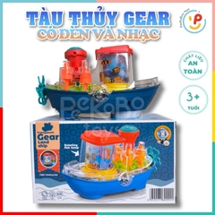 Đồ chơi tàu thủy Gear trong suốt có đèn và nhạc chất liệu cao cấp 388-67 PeeKaPaw Toys