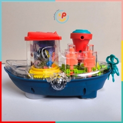 Đồ chơi tàu thủy Gear trong suốt có đèn và nhạc chất liệu cao cấp 388-67 PeeKaPaw Toys