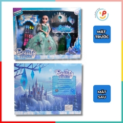 Đồ chơi peekabootoys Búp bê công chúa tuyết Elsa vương miện và phụ kiện váy hộp 42 cm 3028