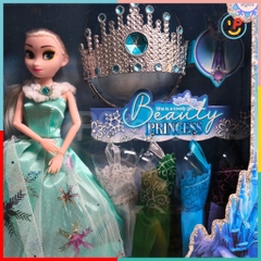 Đồ chơi peekabootoys Búp bê công chúa tuyết Elsa vương miện và phụ kiện váy hộp 42 cm 3028