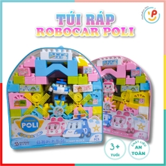 Đồ chơi Peekabootoys túi lắp ráp xếp hình ba lô Robocar Poli 87 chi tiết 3638