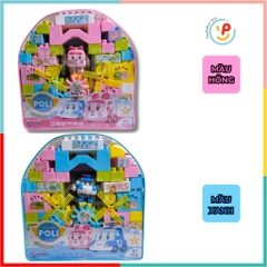 Đồ chơi Peekabootoys túi lắp ráp xếp hình ba lô Robocar Poli 87 chi tiết 3638