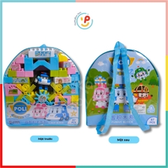 Đồ chơi Peekabootoys túi lắp ráp xếp hình ba lô Robocar Poli 87 chi tiết 3638