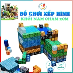 Đồ chơi Minecraft xếp hình khối nam châm 2cm trí tuệ cho bé PeeKaPaw Toys